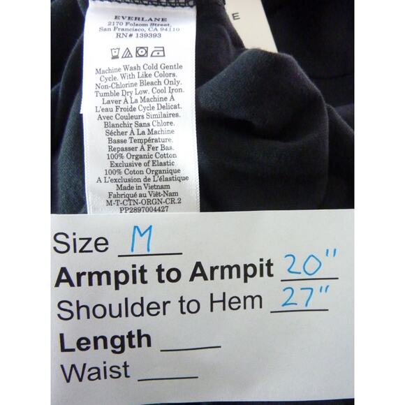 NWT Everlane Uniform Black Short Sleeve Cotton T Shirt M Tee Crew Neck - Picture 4 of 4